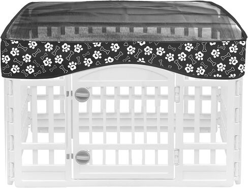 Dog Playpen Mesh Top Cover لـ 36 بوصة 4 لوحات Pet Dogs Playpen ، و Contingsive Tape Connections Planels Pink Paw Dog Cover ، ويناسب الاستخدام الداخلي والخارجي (ملاحظة: Playpen غير متضمن) in Saudi Arabia