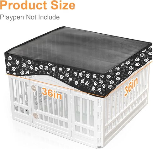 Dog Playpen Mesh Top Cover لـ 36 بوصة 4 لوحات Pet Dogs Playpen ، و Contingsive Tape Connections Planels Pink Paw Dog Cover ، ويناسب الاستخدام الداخلي والخارجي (ملاحظة: Playpen غير متضمن) in Saudi Arabia