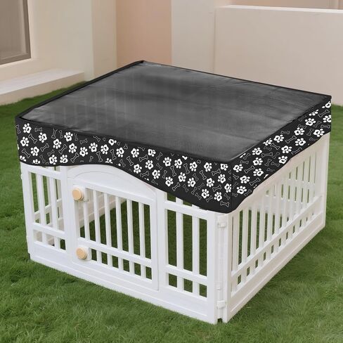 Dog Playpen Mesh Top Cover لـ 36 بوصة 4 لوحات Pet Dogs Playpen ، و Contingsive Tape Connections Planels Pink Paw Dog Cover ، ويناسب الاستخدام الداخلي والخارجي (ملاحظة: Playpen غير متضمن) in Saudi Arabia