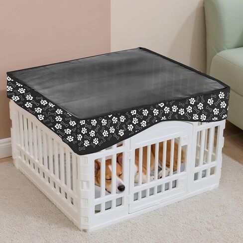 Dog Playpen Mesh Top Cover لـ 36 بوصة 4 لوحات Pet Dogs Playpen ، و Contingsive Tape Connections Planels Pink Paw Dog Cover ، ويناسب الاستخدام الداخلي والخارجي (ملاحظة: Playpen غير متضمن) in Saudi Arabia