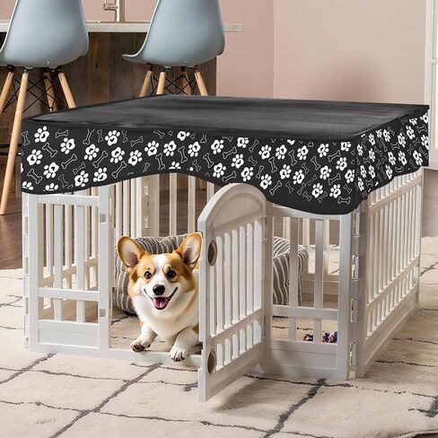 Dog Playpen Mesh Top Cover لـ 36 بوصة 4 لوحات Pet Dogs Playpen ، و Contingsive Tape Connections Planels Pink Paw Dog Cover ، ويناسب الاستخدام الداخلي والخارجي (ملاحظة: Playpen غير متضمن) in Saudi Arabia