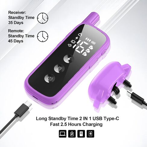 Shock Collar for Dogs 2600FT,Dog Training Collar with Remote Purple in Saudi Arabia