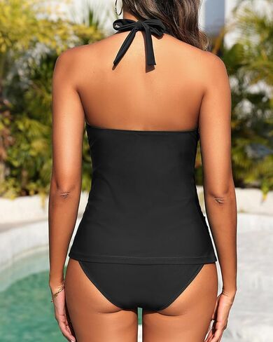 Womens Halter Tankini Swimsuit - Tummy Control Bathing Suit Two Piece Swimsuit V Neck Swimwear 2025 Teal XL in Saudi Arabia