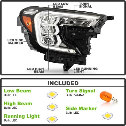 KEEKPO - For 2022 2023 2024 GMC Terrain AT4 | SLE | SLT LED Reflector w/Halogen Signal Headlights Headlamps Left+Right in Saudi Arabia