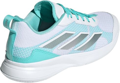 حذاء رياضة تنس Adidas Women's Avaflash ، اللون الأبيض/الفضي المعدني/الوردي ، 7.5 in Saudi Arabia