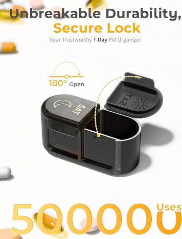 𝐏𝐢𝐥𝐥 𝐎𝐫𝐠𝐚𝐧𝐢𝐳𝐞𝐫, Am & Pm Pill Organizer 7 Days, Weekly Pill Organinzer 2 Times a Day, Pill Box 7 Day, Medicine Pill Organizer for Travel, Vitamins, Fish Oils, Supplements in Kuwait