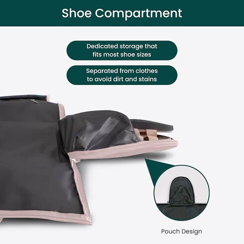 نبل سفر طية NO GO DUFFEL BAG ، 2-في 1 قابلة للتحويل Garment Weekender Bag & Suit Carrier ، Warge Carry On Duffle Bag للرجال والنساء ، حقيبة جلدية بين عشية وضحاها مع مقصورتين للأحذية-أبيض in Kuwait