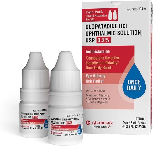 قطرات العيون olopatadine للحساسية ، وتخفيف الاحمرار ، وقطرات العين المضادة للهيستامين ، وإغاثة الحساسية من Pet Dander ، وحبوب اللقاح ، والعشب ، والغويد ، في الدقائق ، Olopatadine HCL 0.2 ٪ 2.5 مل. in Kuwait