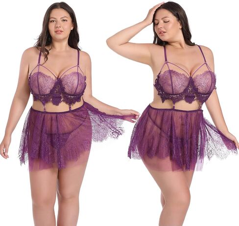SPORCLO Women's Lingerie Sexy Nightgown Soft Lace & Modal Babydoll Chemise Sleepwear for Women Comfortable Nightie Nightwear in Saudi Arabia