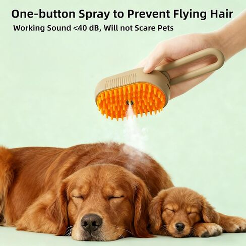 4 in 1 Cat Steam Brush for Shedding Dog Brush with Steam Pet Hair Cleaning Brush Comb for Spray Pet Grooming Soft Silicone Brush for Long & Short Haired Pets (White) in Kuwait