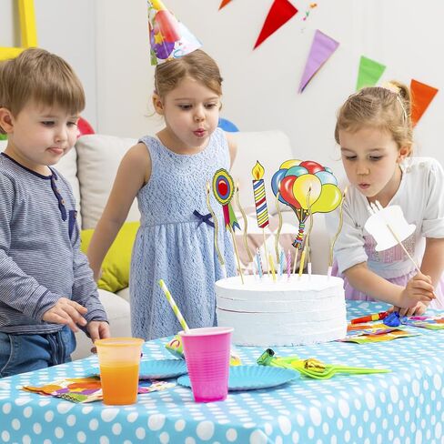 12pcs Spiral Cake Candles, Twist Slim Long Birthday Cake Candles Velas Themed Party Cupcake Decoration with Stand for Birthday Wedding Anniversary (Colorful) in Kuwait
