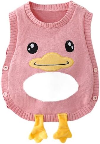 Toddler Sweater Vest Cozy Knit Round Neck Sleeveless Pullover Boys Girls Sweater Vests in Saudi Arabia