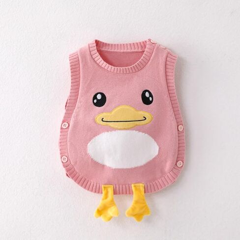 Toddler Sweater Vest Cozy Knit Round Neck Sleeveless Pullover Boys Girls Sweater Vests in Saudi Arabia