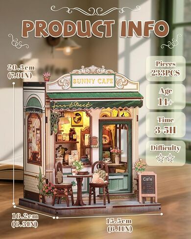 KuteFun Book Nook Kit - DIY Miniature Dollhouse Kit للبالغين والمراهقين ، مجموعة Building Building Mini Mini مع مكتبة LED مع رف الكتب LED إدراج الهدايا الإبداعية (معرض المكتبة) in Kuwait