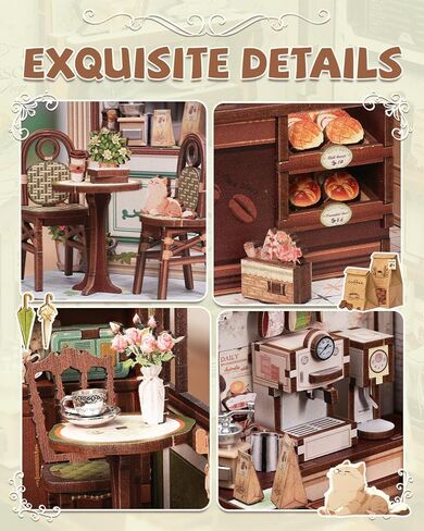 KuteFun Book Nook Kit - DIY Miniature Dollhouse Kit للبالغين والمراهقين ، مجموعة Building Building Mini Mini مع مكتبة LED مع رف الكتب LED إدراج الهدايا الإبداعية (معرض المكتبة) in Kuwait