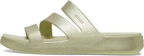 Crocs Women's Getaway Strappy Sandals, Pink Milk Glitter, 6 in Saudi Arabia