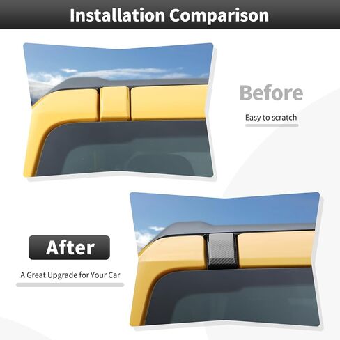 تغطية عمود زجاج الأماكن الزجاجية Cherocar سقف السقف السكك الحديدية رف تصاعد Cap Trim Trim For 2021 2022 2023 2024 2025+ Ford Bronco Overhead Compartment Cover Cover Expression in Kuwait