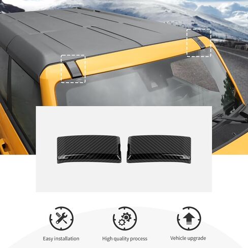 تغطية عمود زجاج الأماكن الزجاجية Cherocar سقف السقف السكك الحديدية رف تصاعد Cap Trim Trim For 2021 2022 2023 2024 2025+ Ford Bronco Overhead Compartment Cover Cover Expression in Kuwait