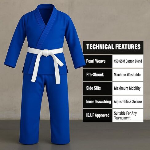 البالغ البرازيلي jiu-jitsu gi-BJJ خفيفة الوزن للرجال والنساء (GI فقط ، حزام يباع بشكل منفصل)-متين ، قابل للتنفس in Kuwait