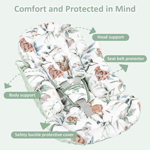 TANOFAR Car Seat Head Support Baby - Infant Car Seat Insert for Newborn Girls Boys - Soft Carseat Head Support for Infant - Newborn Carseat Insert for Car Seats, Strollers, Swings, Bouncer (Elephant) in Saudi Arabia