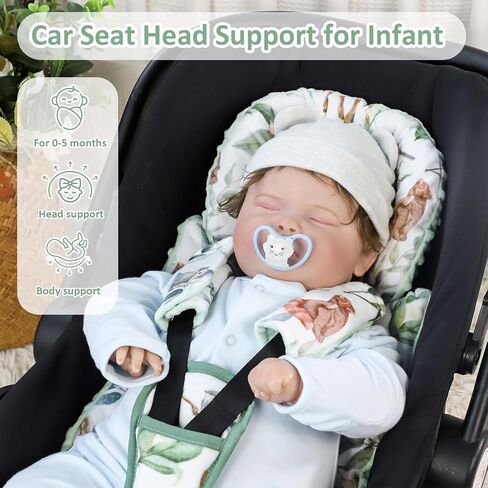 TANOFAR Car Seat Head Support Baby - Infant Car Seat Insert for Newborn Girls Boys - Soft Carseat Head Support for Infant - Newborn Carseat Insert for Car Seats, Strollers, Swings, Bouncer (Elephant) in Saudi Arabia