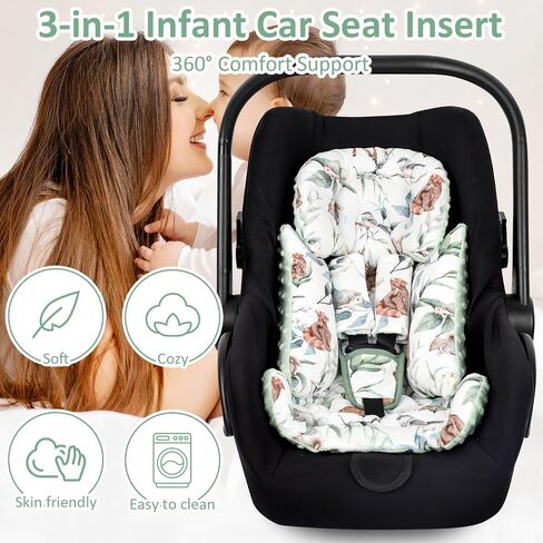 TANOFAR Car Seat Head Support Baby - Infant Car Seat Insert for Newborn Girls Boys - Soft Carseat Head Support for Infant - Newborn Carseat Insert for Car Seats, Strollers, Swings, Bouncer (Elephant) in Saudi Arabia