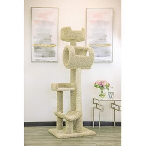 Southwestern Sanctuary Multi-level Cat Cat Catbing Tower Tree ، Wood Solid and Carpet Construction ، Modern Cat Dear in Kuwait