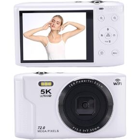 Yoidesu 5K Digital Camera 72MP with 16X Optical Zoom, AF Autofocus Vlog Travel Camera, WiFi 2.8 LCD Retro UHD Camera for Photography Video & Live Streaming (Black) in Kuwait