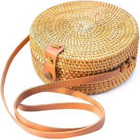 Boho Rattan Crossbody Bag for Women - Adjustable Shoulder Strap & Lightweight Design | Artisan Woven Beach Bag for Travel Essentials, Summer Picnic & Vacation Tote in Saudi Arabia