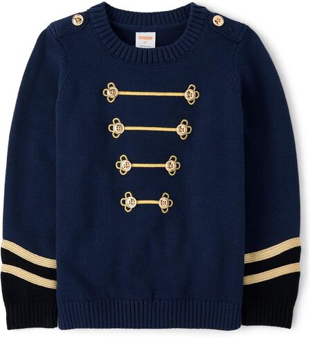 Gymboree Boys' and Toddler Long Sleeve Embroidered Crew Neck Pullover Sweater in Saudi Arabia