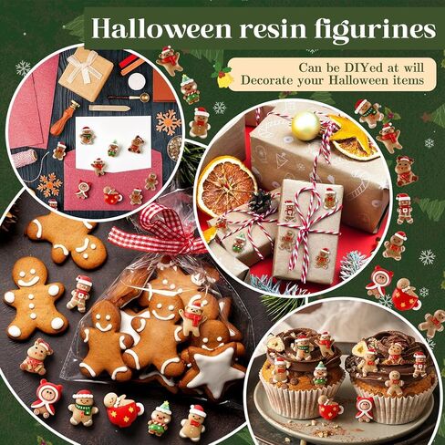 Wesiti 200 Pcs Halloween Resin Charms for Crafts Halloween Embellishments Mini Flat Resin Charms for Jewelry Making Miniatures Ornaments Beads for DIY Craft Supplies Embellishments Scrapbook in Kuwait