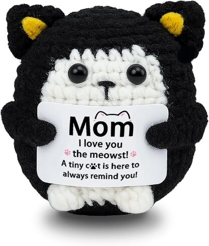 Birthday Gifts for Woman Friendship Black Cat Emotional Support Crochet for Daughter Son Sister BFF Coworker Cat Lover Sweet 16 Gifts for Girl Cheer Up Gift for Birthday Graduation Halloween Christmas in Saudi Arabia