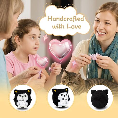 Birthday Gifts for Woman Friendship Black Cat Emotional Support Crochet for Daughter Son Sister BFF Coworker Cat Lover Sweet 16 Gifts for Girl Cheer Up Gift for Birthday Graduation Halloween Christmas in Saudi Arabia