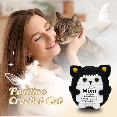 Birthday Gifts for Woman Friendship Black Cat Emotional Support Crochet for Daughter Son Sister BFF Coworker Cat Lover Sweet 16 Gifts for Girl Cheer Up Gift for Birthday Graduation Halloween Christmas in Saudi Arabia