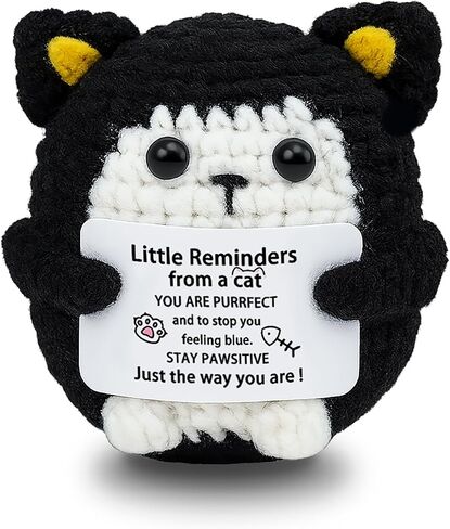Birthday Gifts for Woman Friendship Black Cat Emotional Support Crochet for Daughter Son Sister BFF Coworker Cat Lover Sweet 16 Gifts for Girl Cheer Up Gift for Birthday Graduation Halloween Christmas in Saudi Arabia