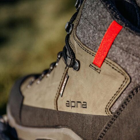 Alpina STADOR Premium Hiking Boots | Ankle High | Waterproof | Breathable Membrane | Vibram Sole | Slip Resistant | Made in Europe in Saudi Arabia
