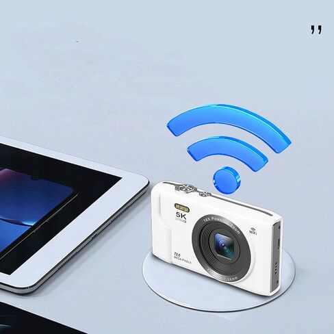 كاميرا Yoidesu الرقمية 5K بدقة 72 ميجابكسل مع تكبير بصري 16X، وكاميرا سفر بتركيز تلقائي AF، وكاميرا WiFi 2.8 LCD Retro UHD للتصوير الفوتوغرافي والفيديو والبث المباشر (أسود) in Kuwait