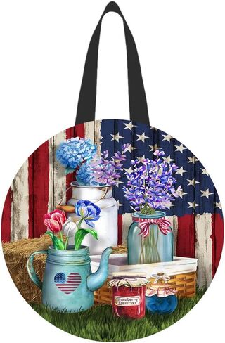 Briarwood Lane Red White and Beautiful Wood Door Hanger in Saudi Arabia