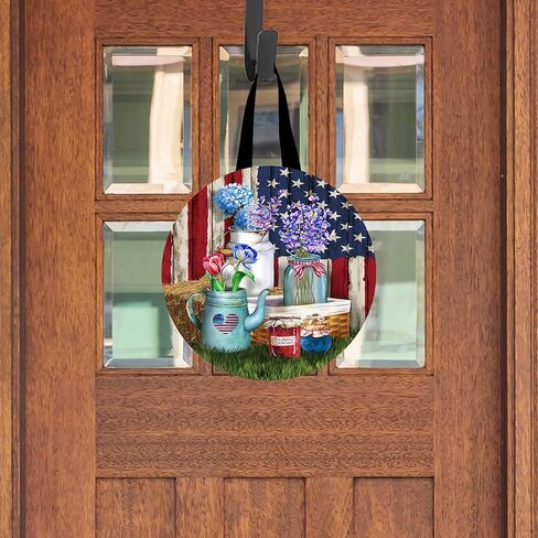 Briarwood Lane Red White and Beautiful Wood Door Hanger in Saudi Arabia