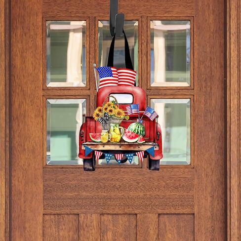 Briarwood Lane Red White and Beautiful Wood Door Hanger in Saudi Arabia