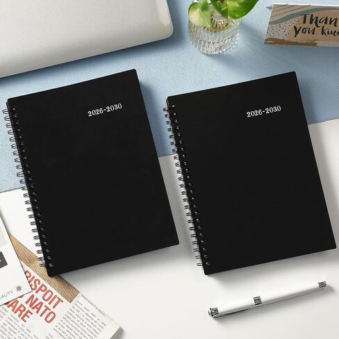 2026-2030 Monthly Planner - 5 year planner, JAN. 2026 - DEC. 2030, 6.2" x 8.3", 5 year calendar 2026-2030 monthly planner, Monthly Planners/Calendar with Waterproof Cover, Twin-Wire Binding, Tabs, Storage Pocket, Classic Black in Saudi Arabia