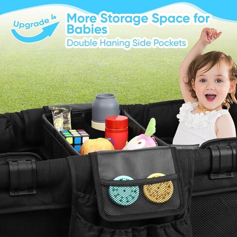 Stroller Snack Tray with Anti-Falling Bottle Holders for Wonderfold Wagon,Waterproof Faux Leather Interior,Easy to Install and Remove( W1,W2) in Saudi Arabia