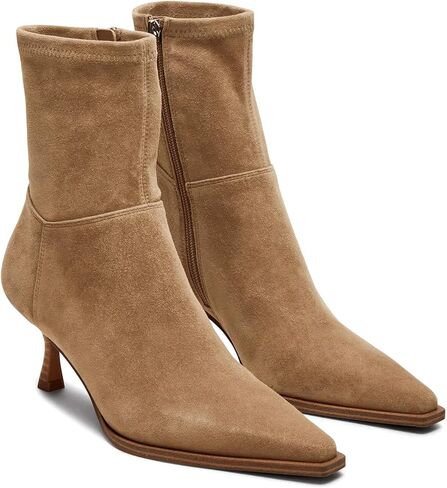 Coutgo Womens Kitten Low Heel Ankle Boots Pointed Toe Side Zipper Short Booties Fall Shoes in Saudi Arabia
