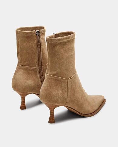 Coutgo Womens Kitten Low Heel Ankle Boots Pointed Toe Side Zipper Short Booties Fall Shoes in Saudi Arabia
