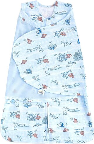 Halo 100 ٪ Cotton Sleepsack Swaddle ، بطانية يمكن ارتداؤها 3 اتجاهات قابلة للارتداء ، صغيرة ، TOG 1.5 ، Lion King Friends in Kuwait