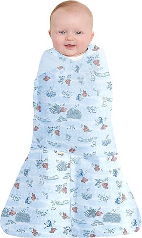 Halo 100 ٪ Cotton Sleepsack Swaddle ، بطانية يمكن ارتداؤها 3 اتجاهات قابلة للارتداء ، صغيرة ، TOG 1.5 ، Lion King Friends in Kuwait