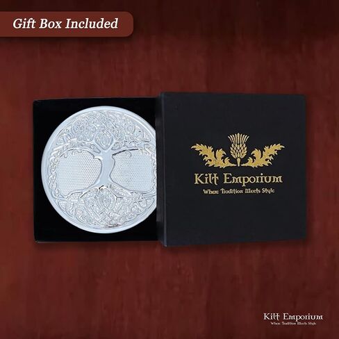 Tree of Life Celtic Kilt Belt Buckle - Round Brass Design in Kuwait