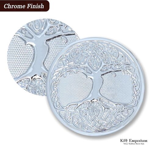 Tree of Life Celtic Kilt Belt Buckle - Round Brass Design in Kuwait