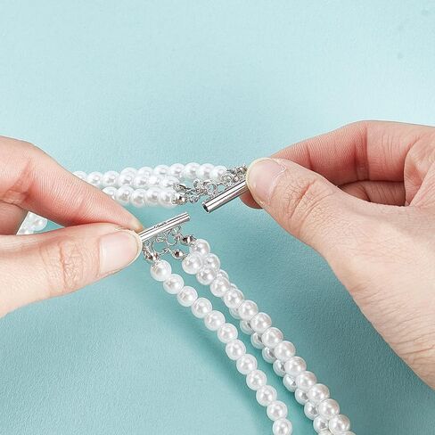 ADHANDMaker 925 Sterling Silver Silver Neterlace Lock Clasp ، 3-Strand Multi Netlace Clasp ، سلسلة حبات فاصل الطبقات لمشابك المجوهرات سوار سوار موسع ، بلاتينيوم ، بلاتينيوم in Kuwait
