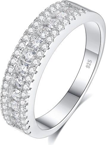 Curved Moissanite Wedding Band for Women D Color VVS1 Eternity Engagement 925 Sterling Silver Rings Size 5-10 in Kuwait